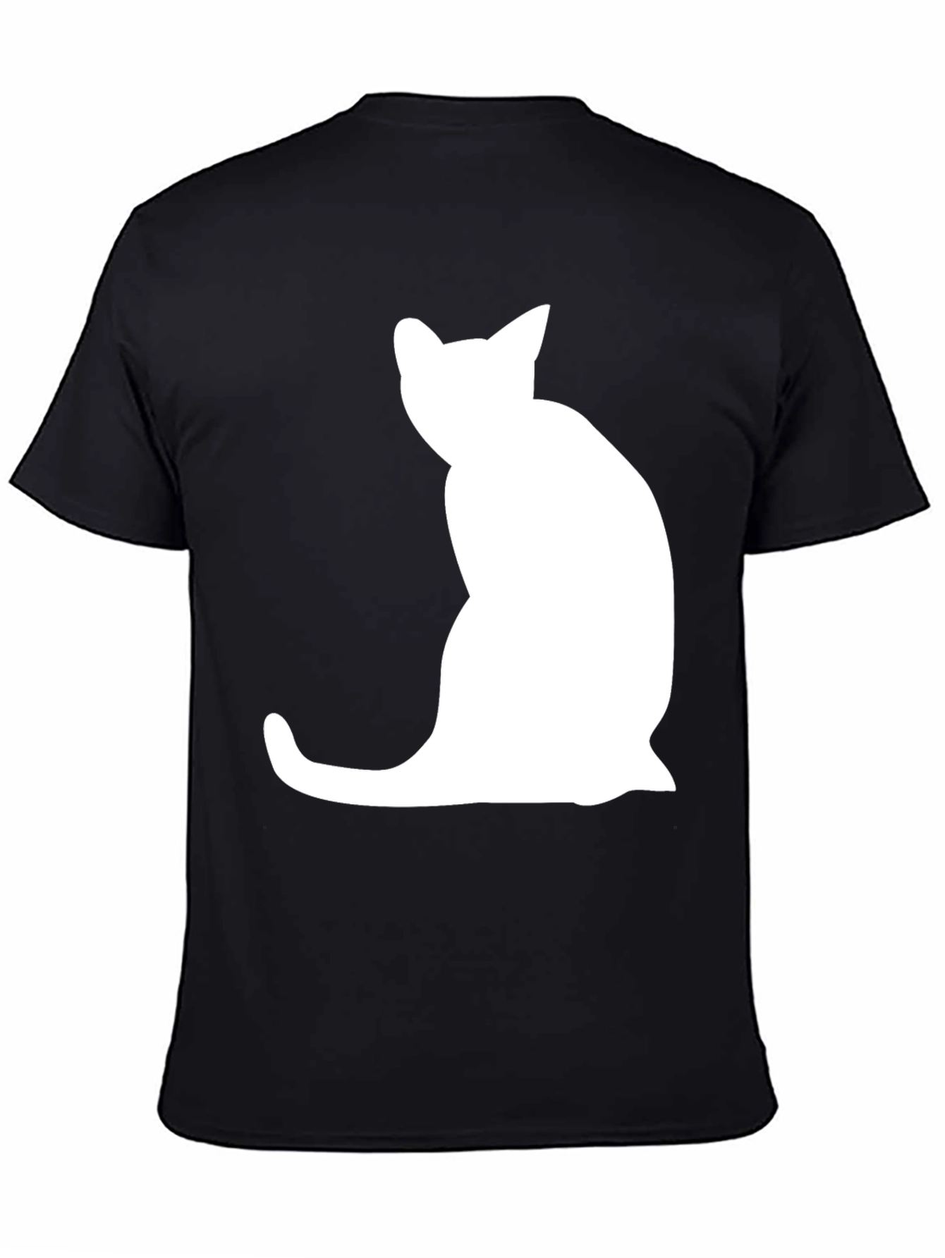 Cat Silhouette Graphic Tee - Cool Casual Style