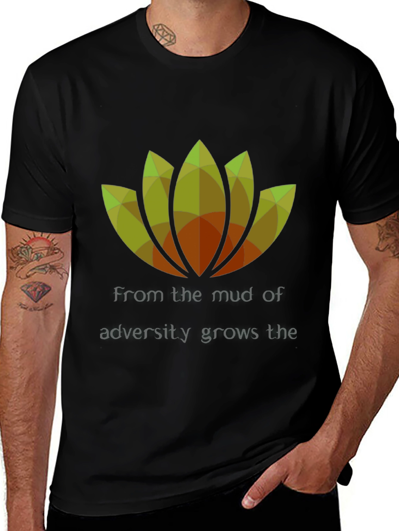 Resilient Lotus Graphic Tee - Black
