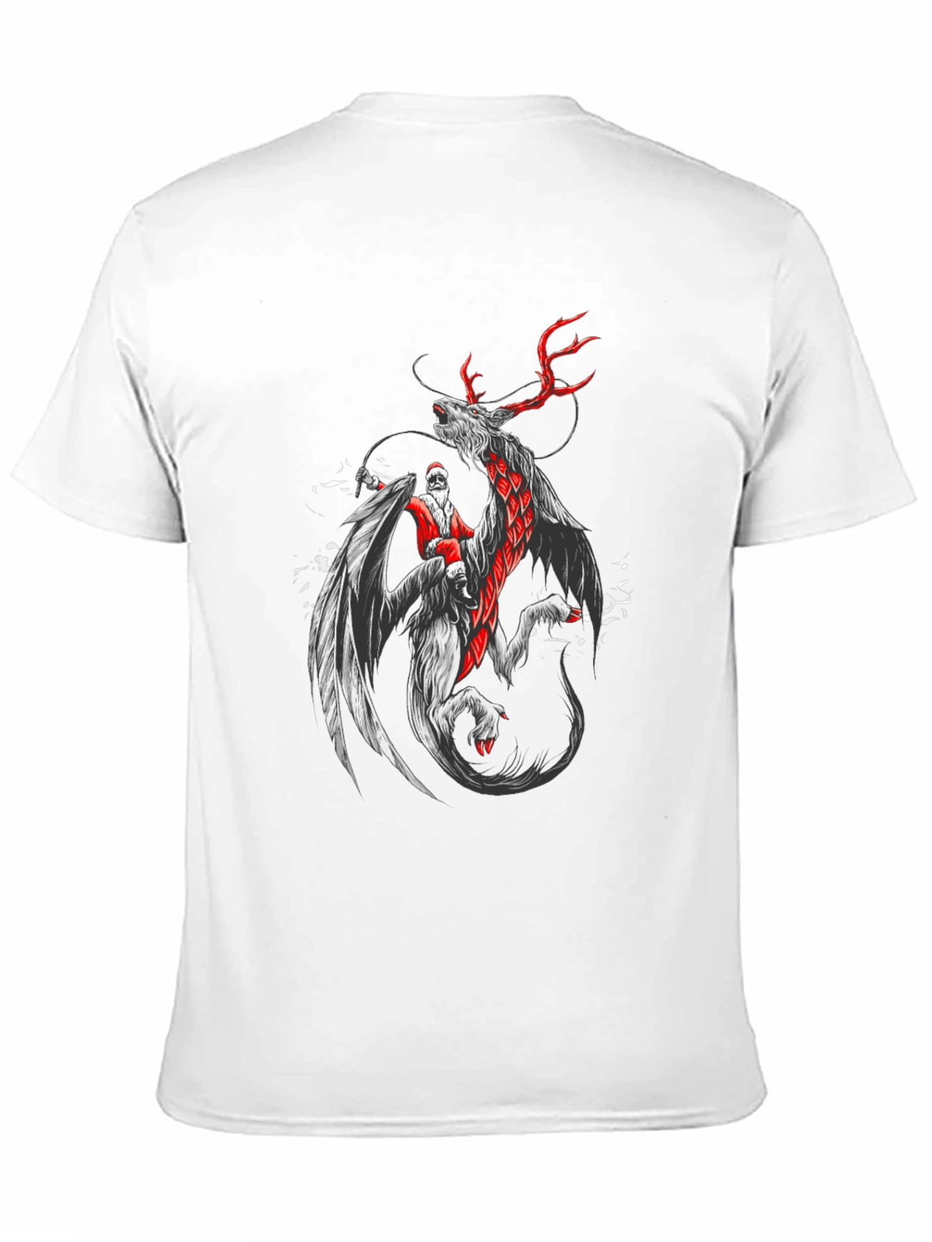 Santa Riding Dragon T-Shirt - Christmas Fantasy Tee