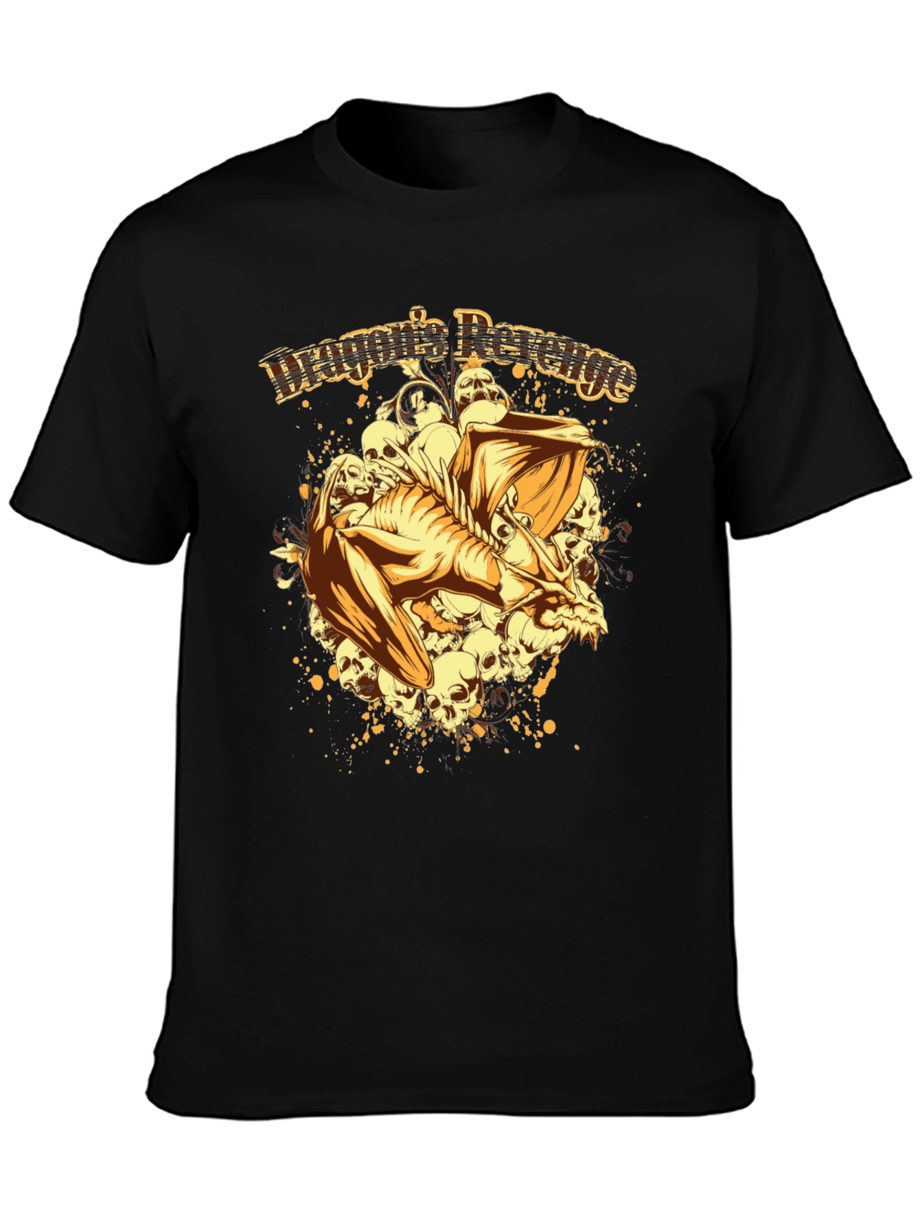 Dragons Revenge Graphic Print Black T-Shirt