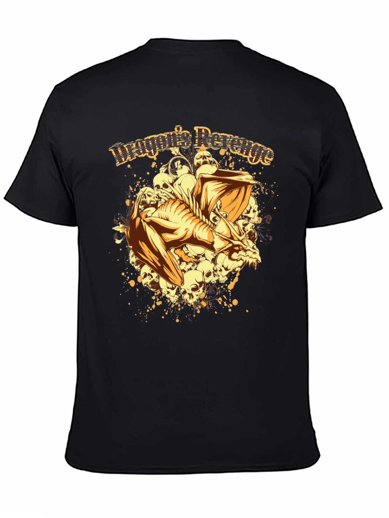 Dragons Revenge Graphic Print Black T-Shirt