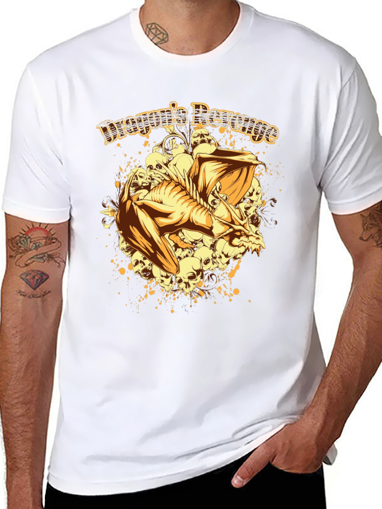 Dragons Revenge Graphic Print Black T-Shirt