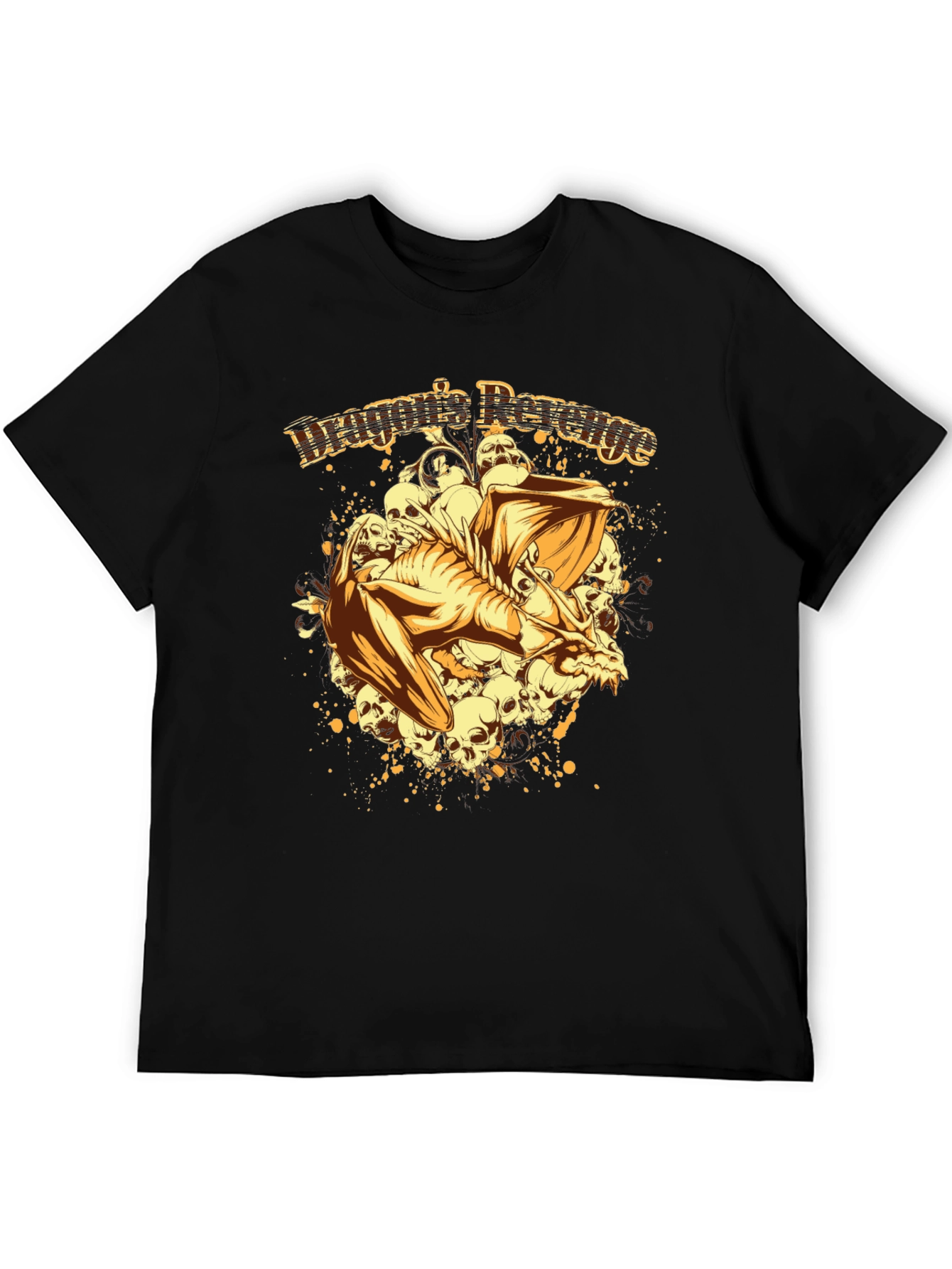 Dragons Revenge Graphic Print Black T-Shirt