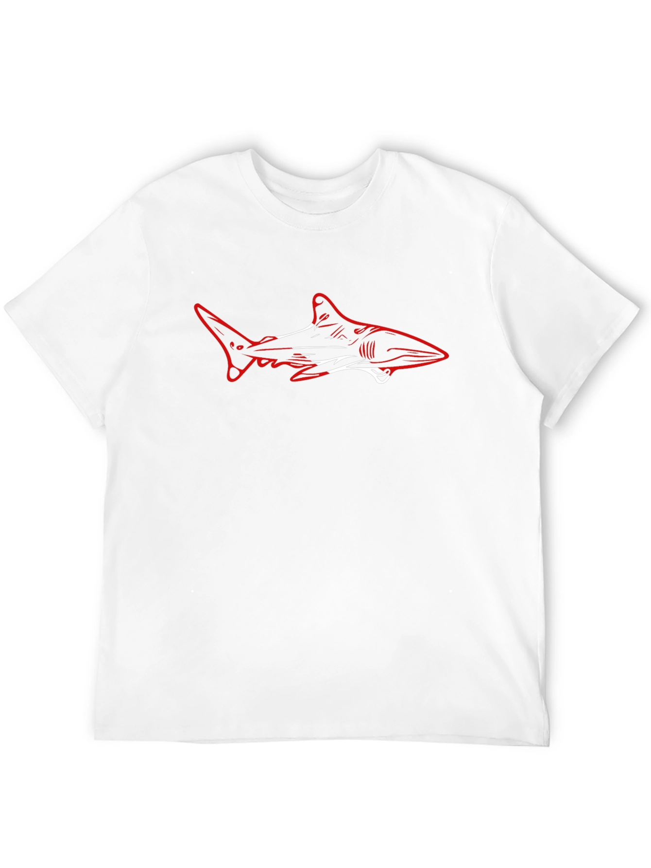 Mens Black T-Shirt with Shark Graphic