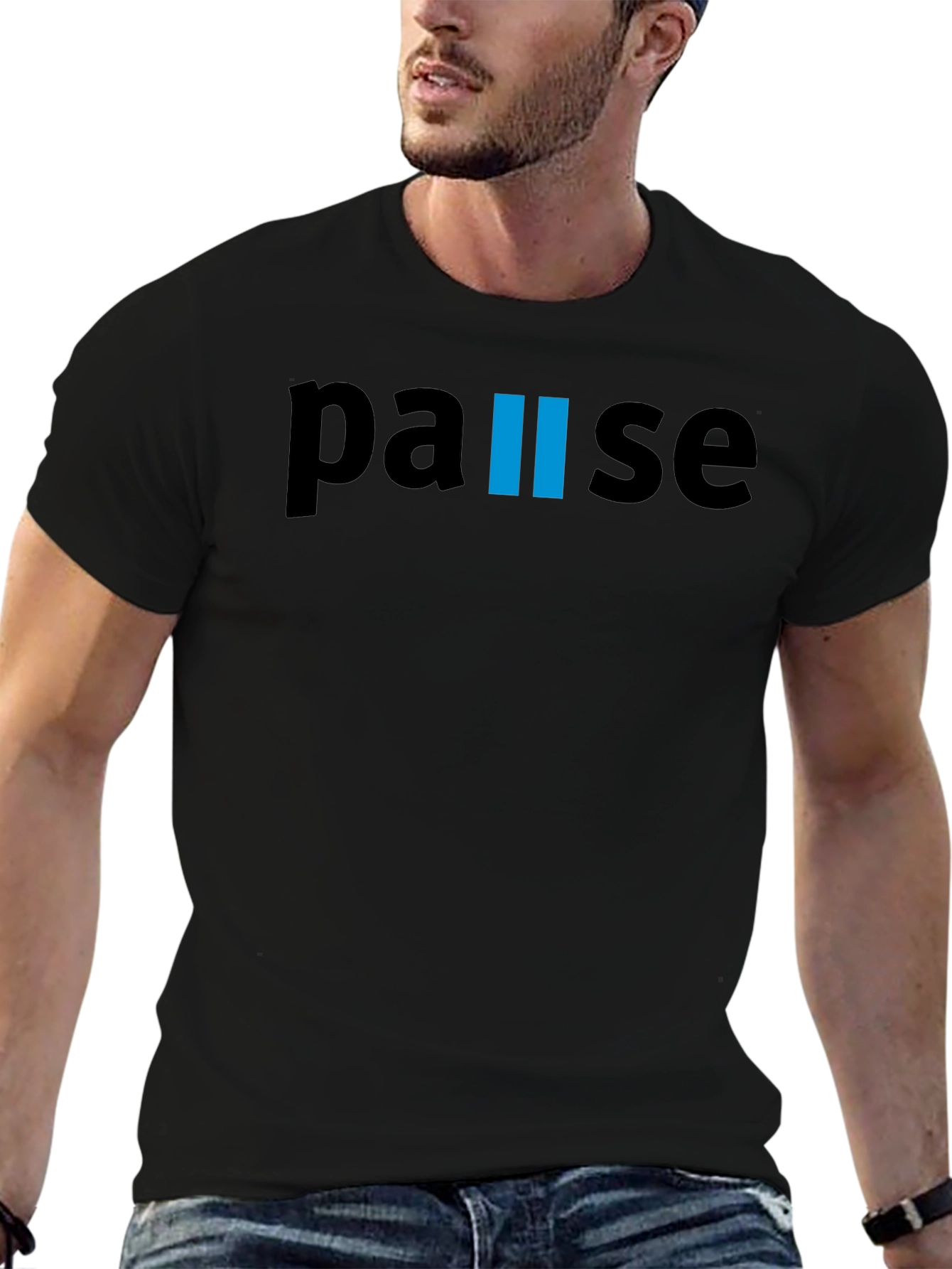 Pause Black T-Shirt - Relax & Recharge