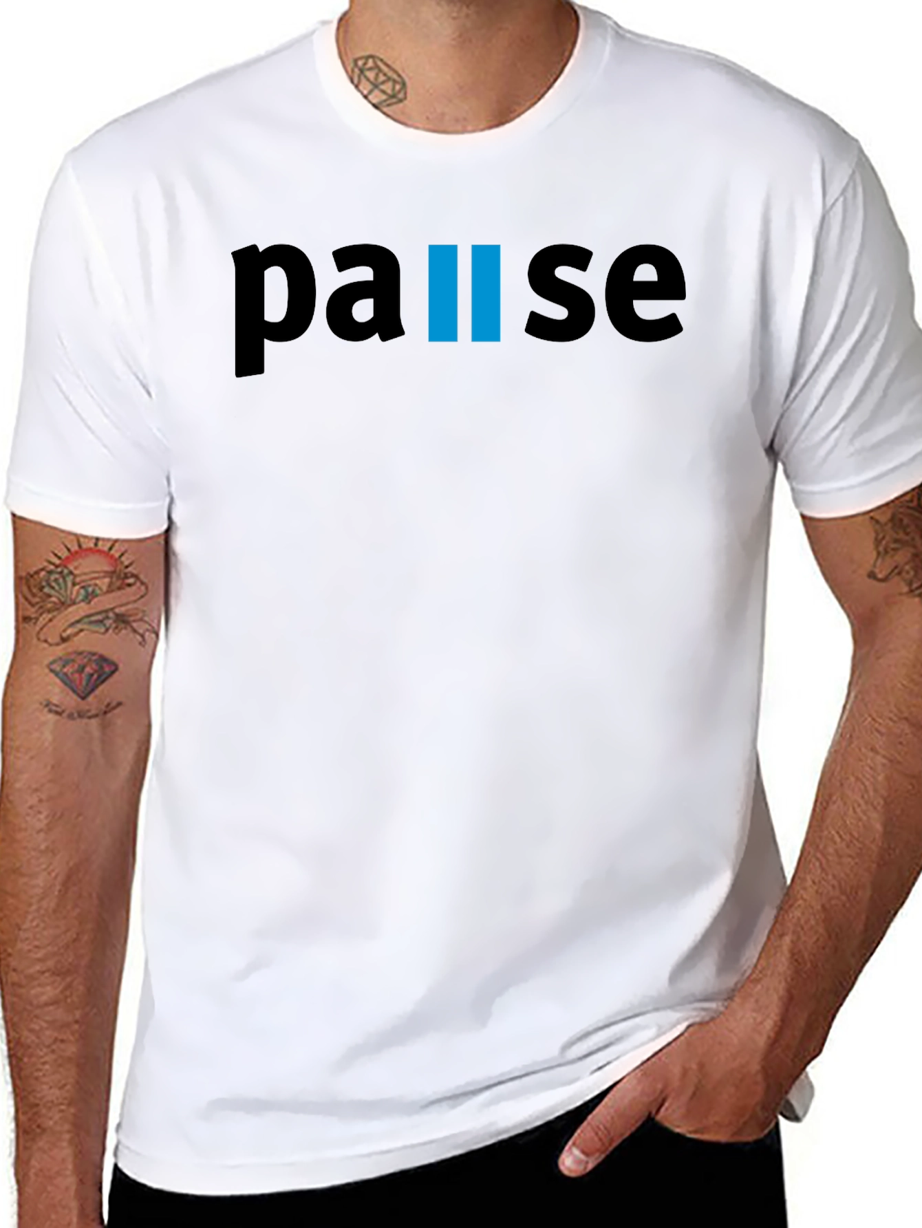 Pause Black T-Shirt - Relax & Recharge