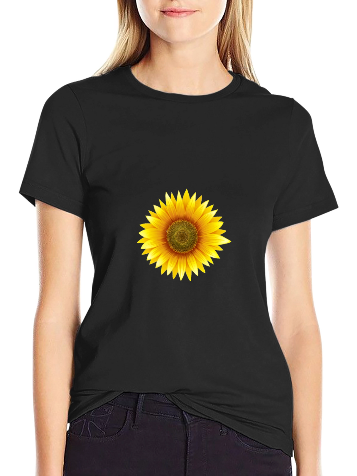 Sunflower Graphic Black T-Shirt