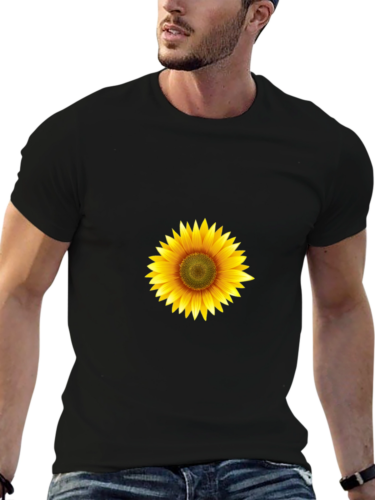 Sunflower Graphic Black T-Shirt
