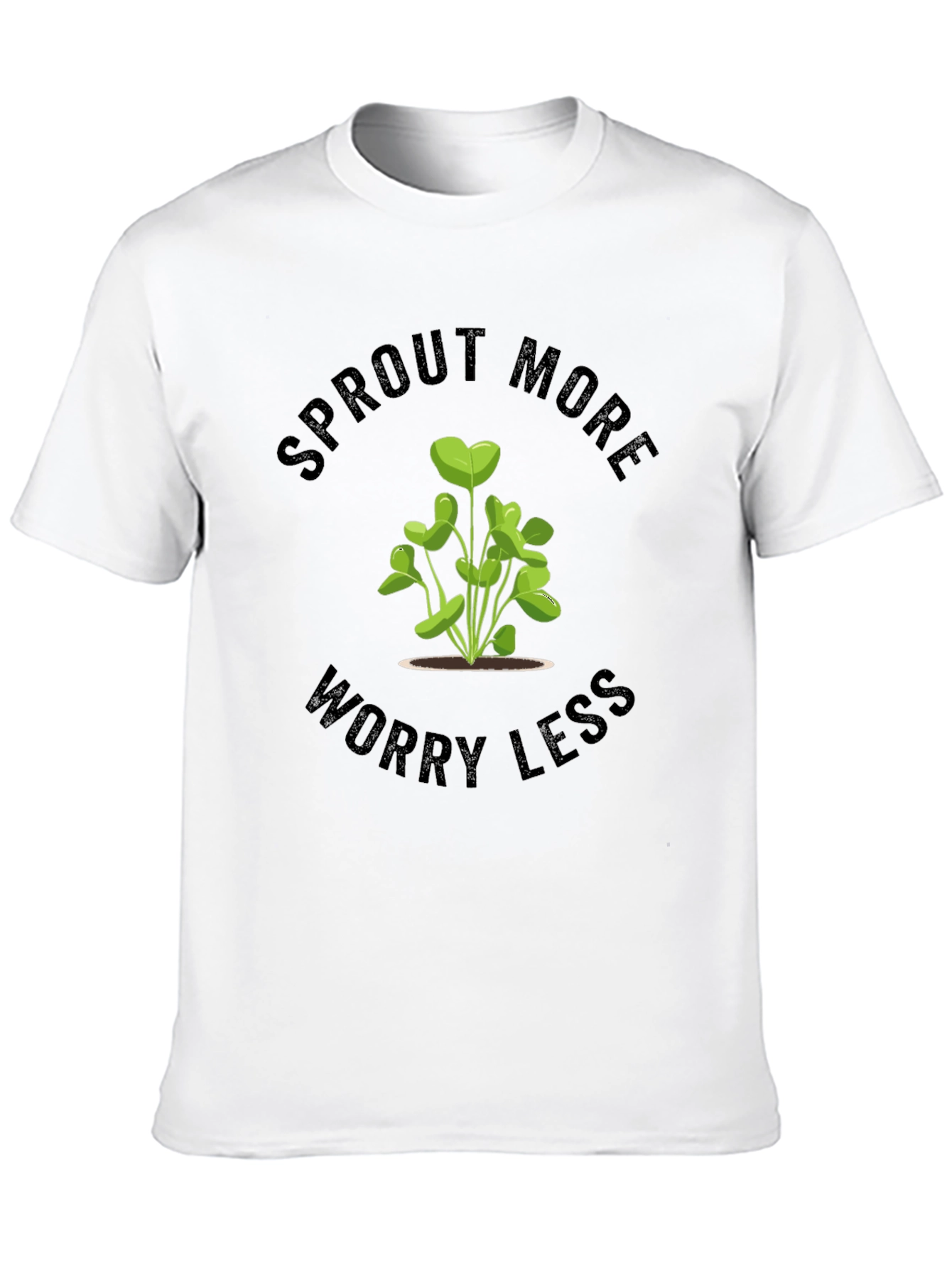 Sprout More Worry Less Black T-Shirt