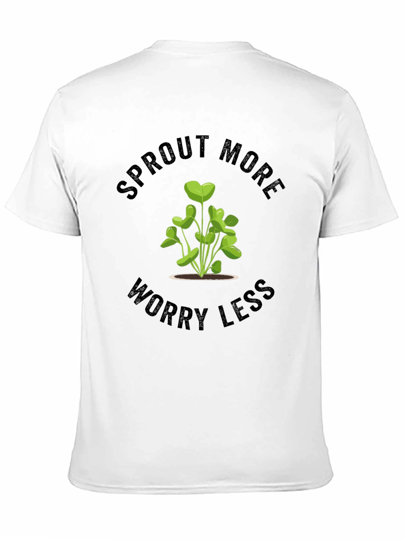 Sprout More Worry Less Black T-Shirt