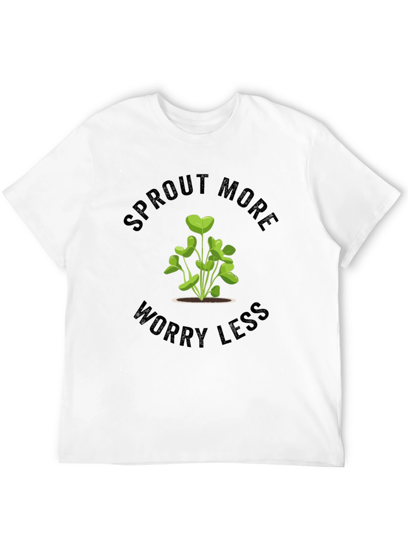 Sprout More Worry Less Black T-Shirt