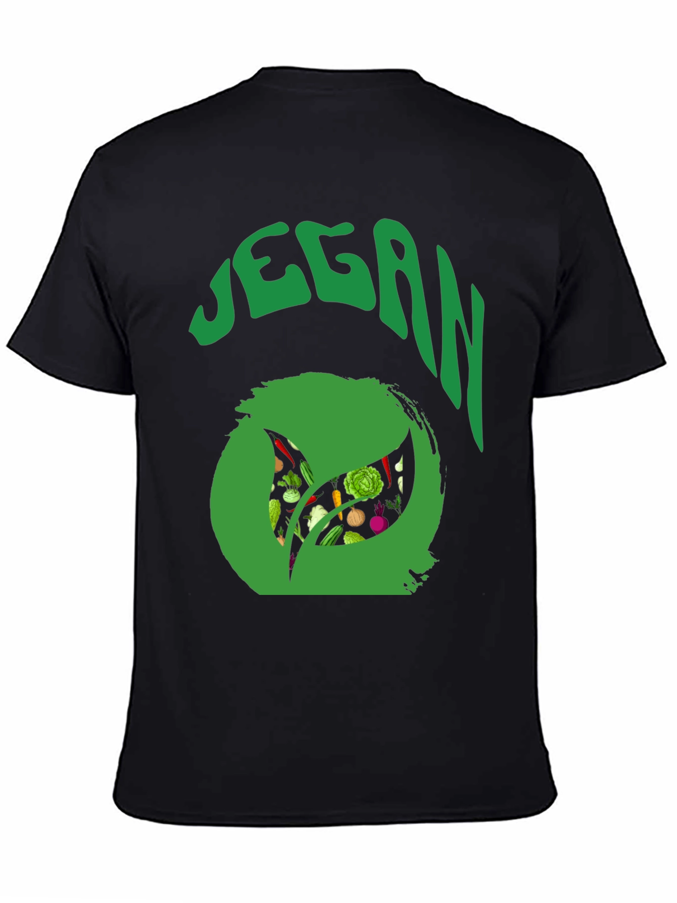 Vegan T-Shirt - Green Leaf Design