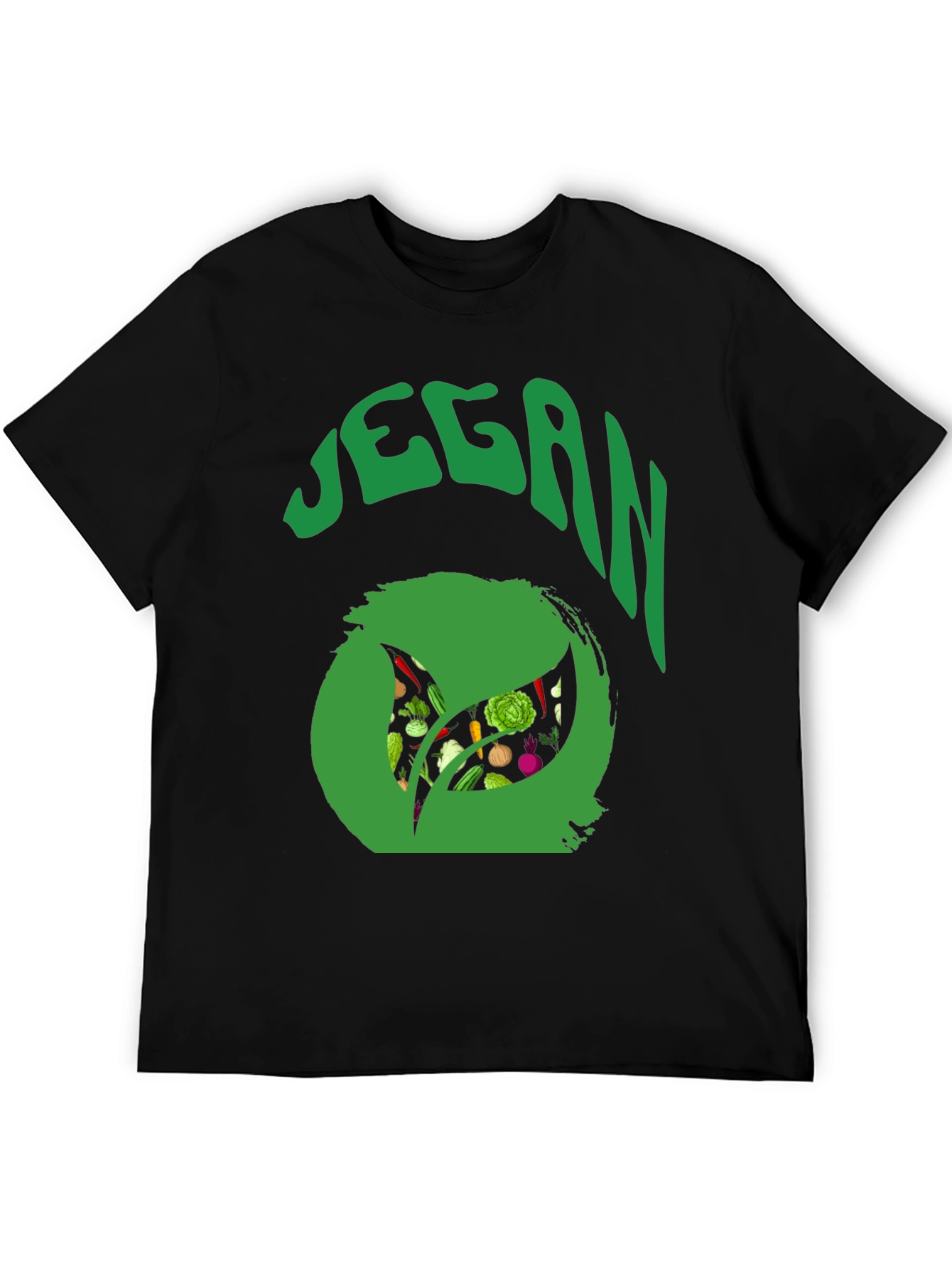 Vegan T-Shirt - Green Leaf Design