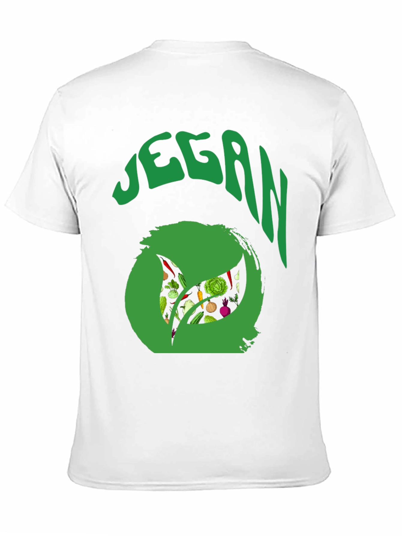 Vegan T-Shirt - Green Leaf Design