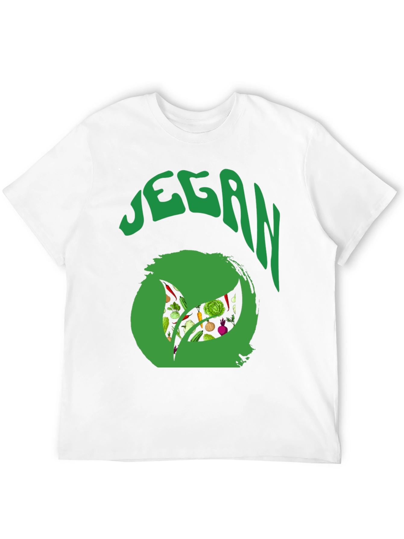 Vegan T-Shirt - Green Leaf Design