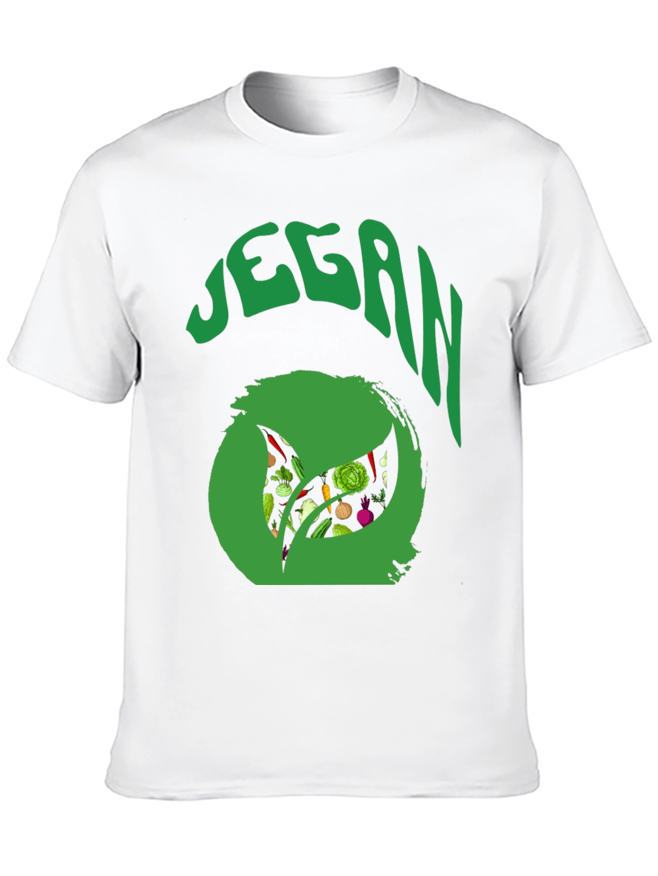 Vegan T-Shirt - Green Leaf Design