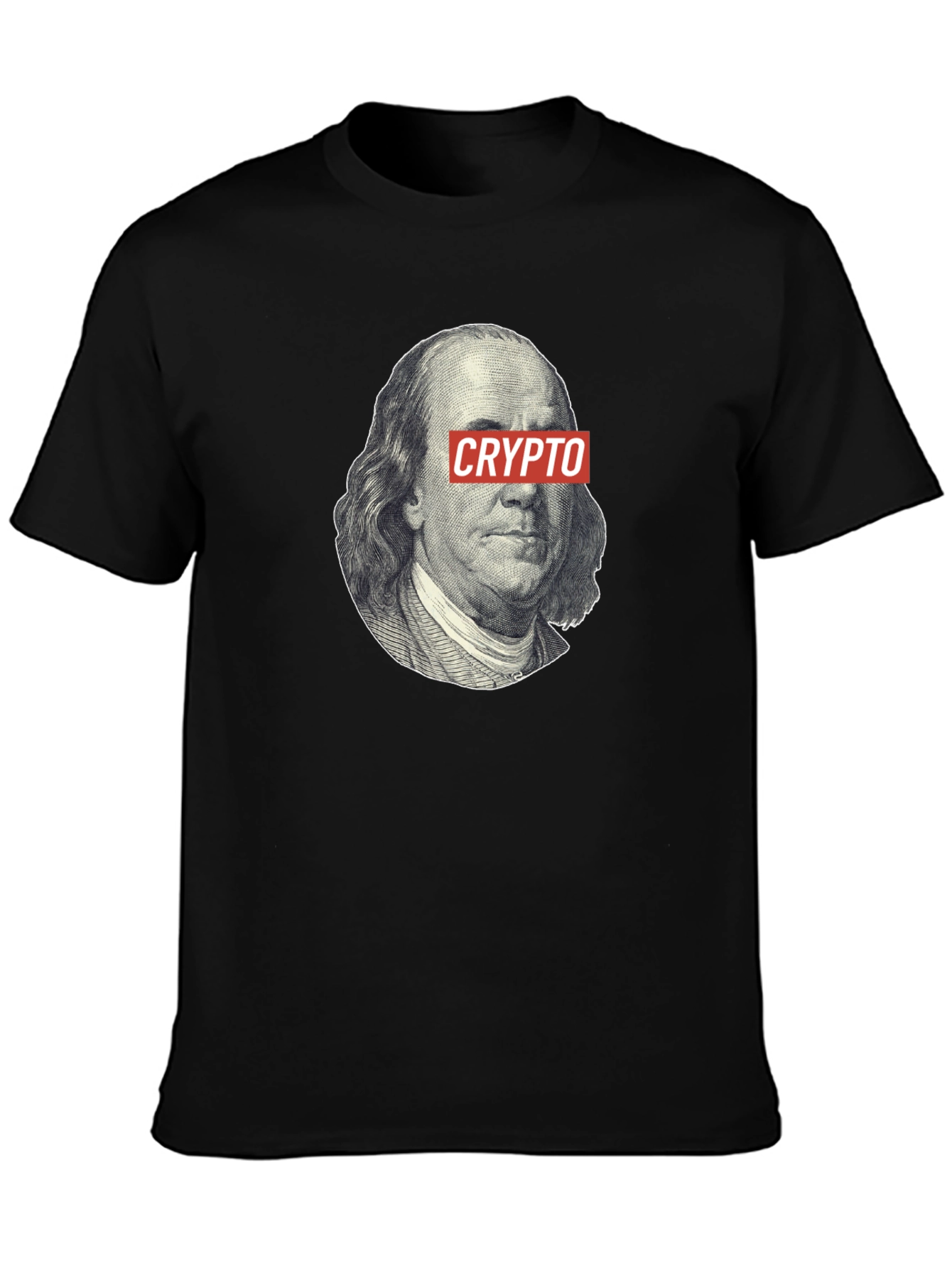 Crypto Benjamin Franklin Black T-Shirt