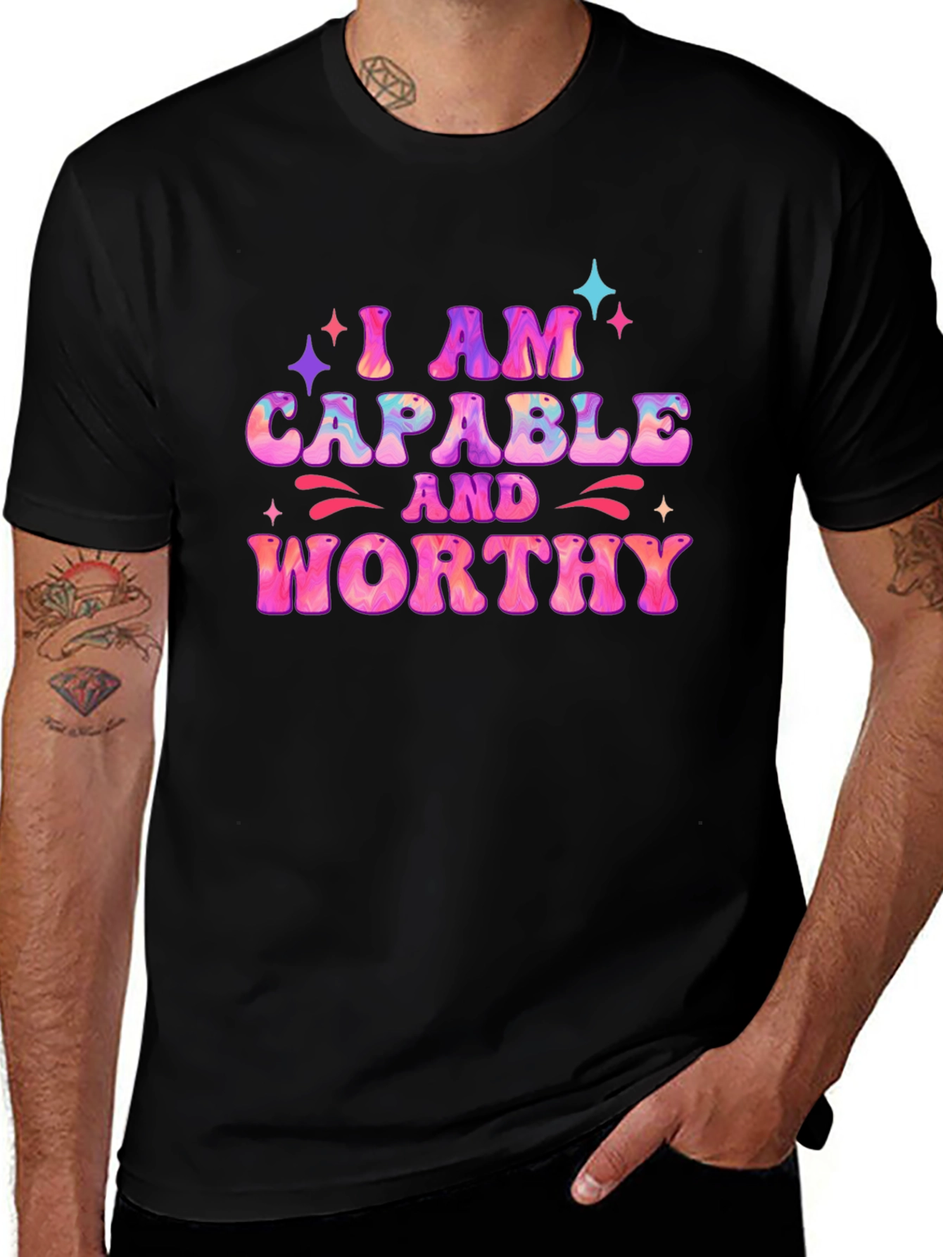 I AM Capable and Worthy Black T-Shirt
