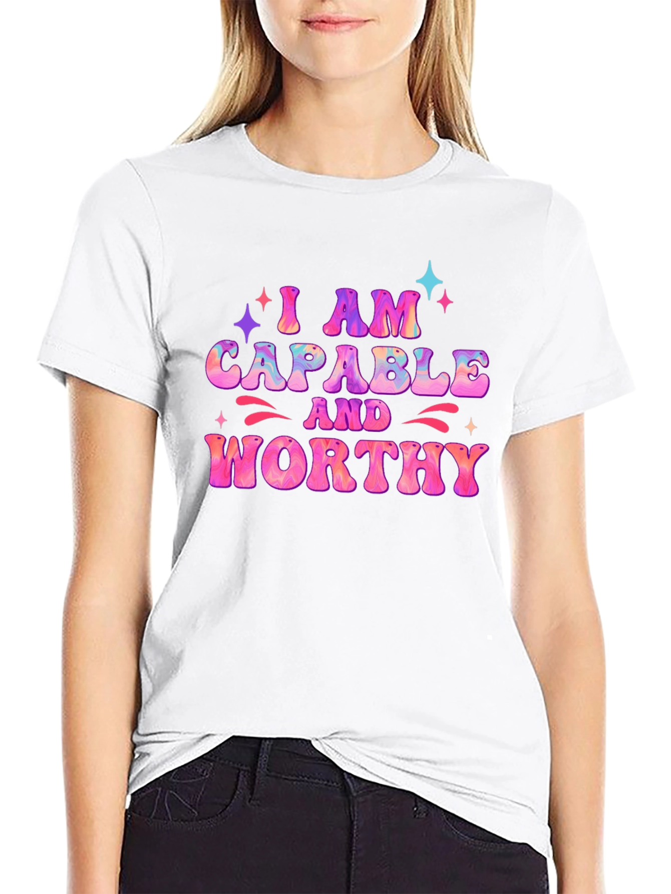 I AM Capable and Worthy Black T-Shirt