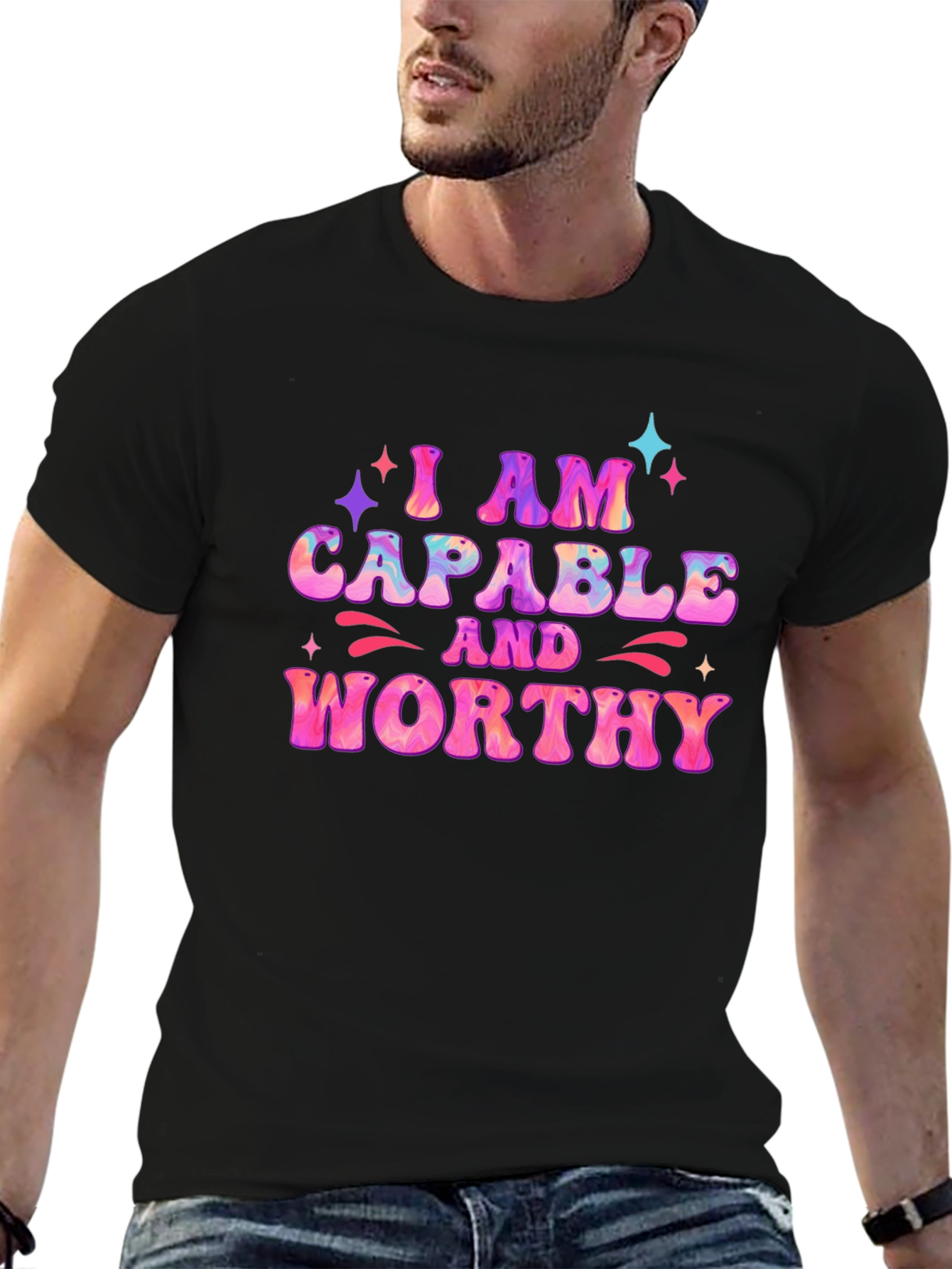 I AM Capable and Worthy Black T-Shirt