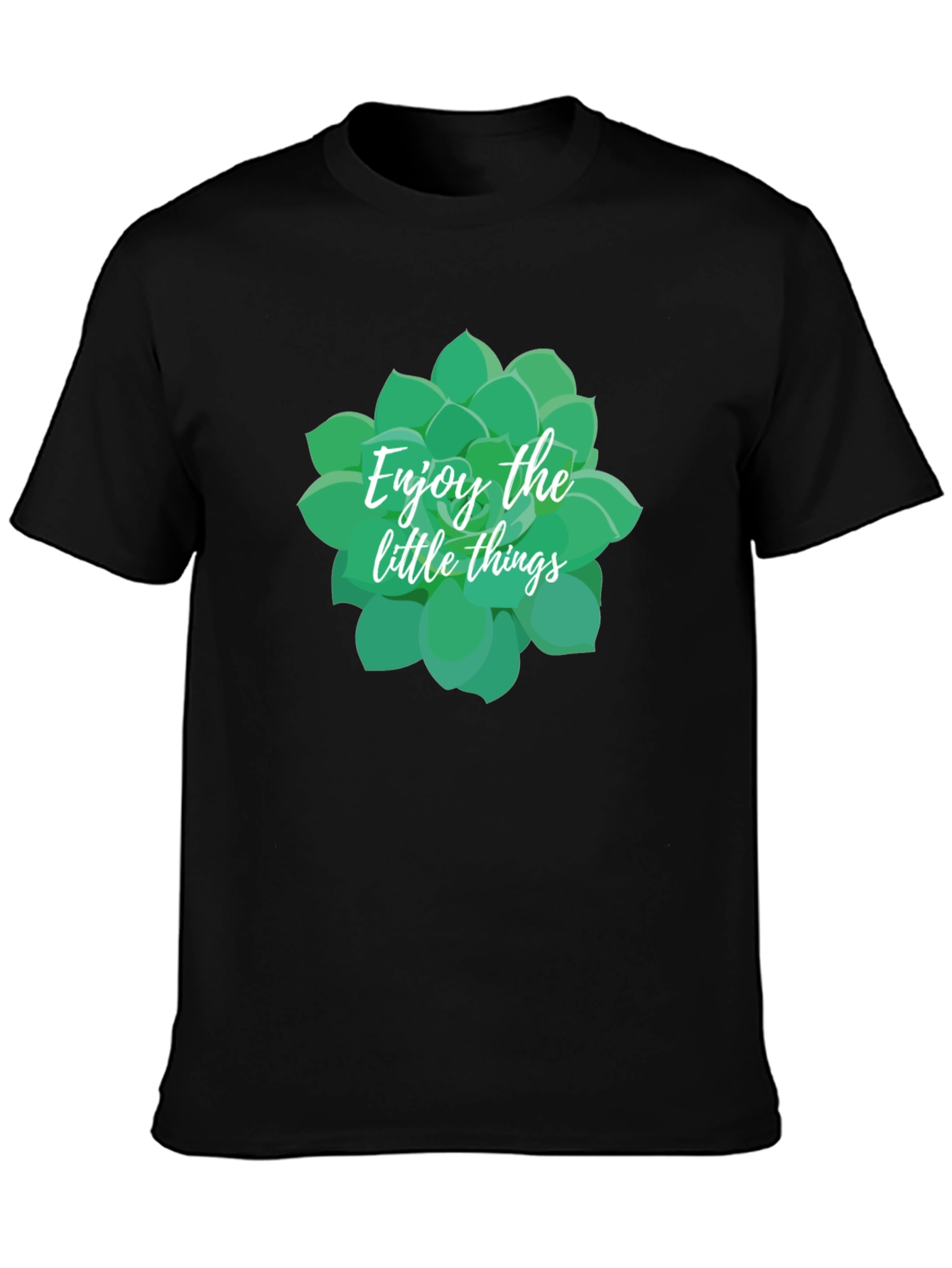 Enjoy The Little Things Succulent Tee - Black