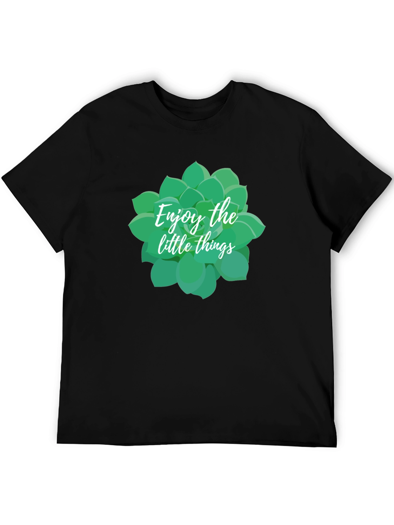 Enjoy The Little Things Succulent Tee - Black