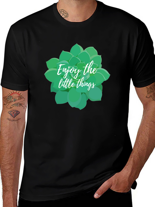Enjoy The Little Things Succulent Tee - Black