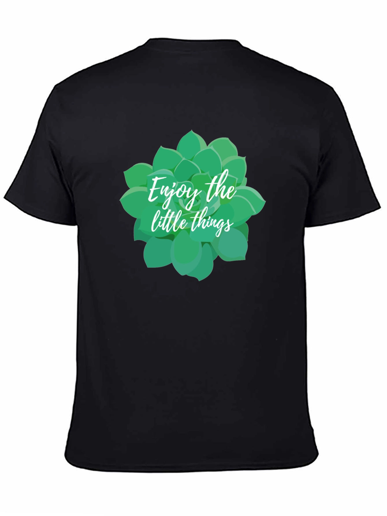 Enjoy The Little Things Succulent Tee - Black