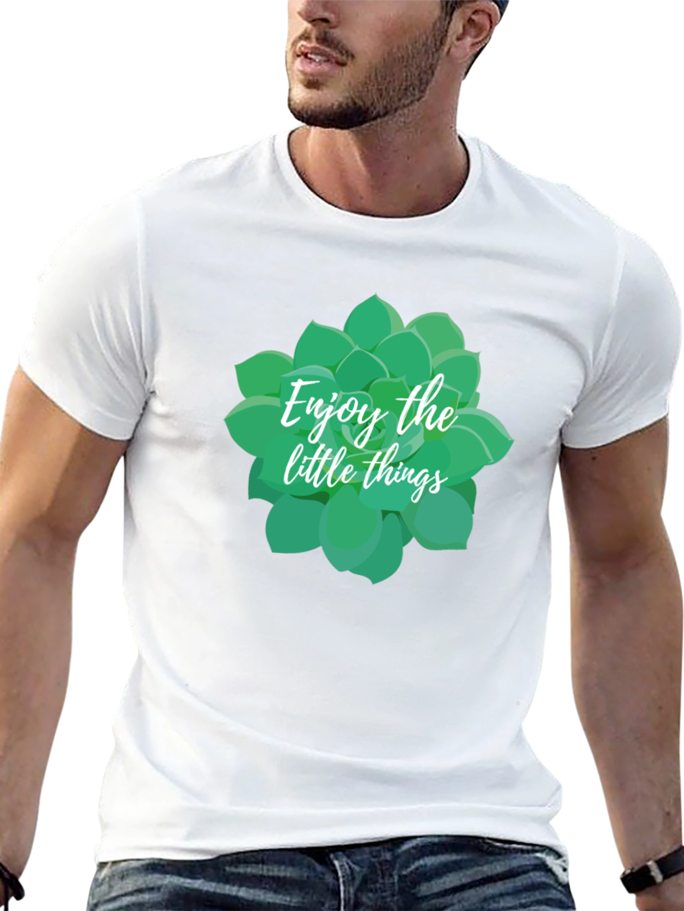 Enjoy The Little Things Succulent Tee - Black