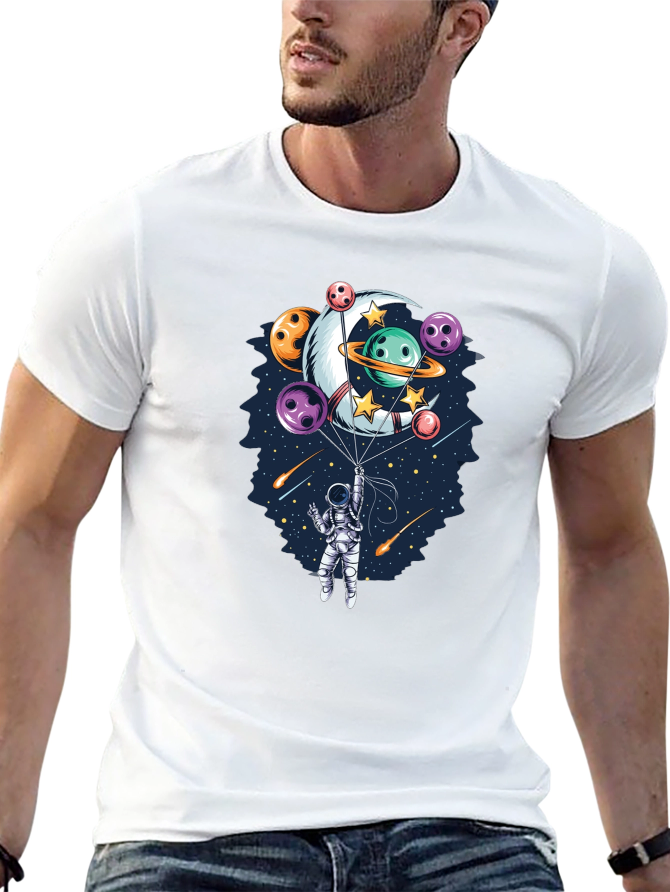 Astronaut Space Bowling T-Shirt
