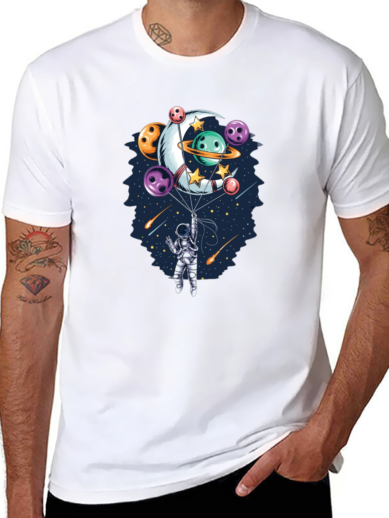 Astronaut Space Bowling T-Shirt
