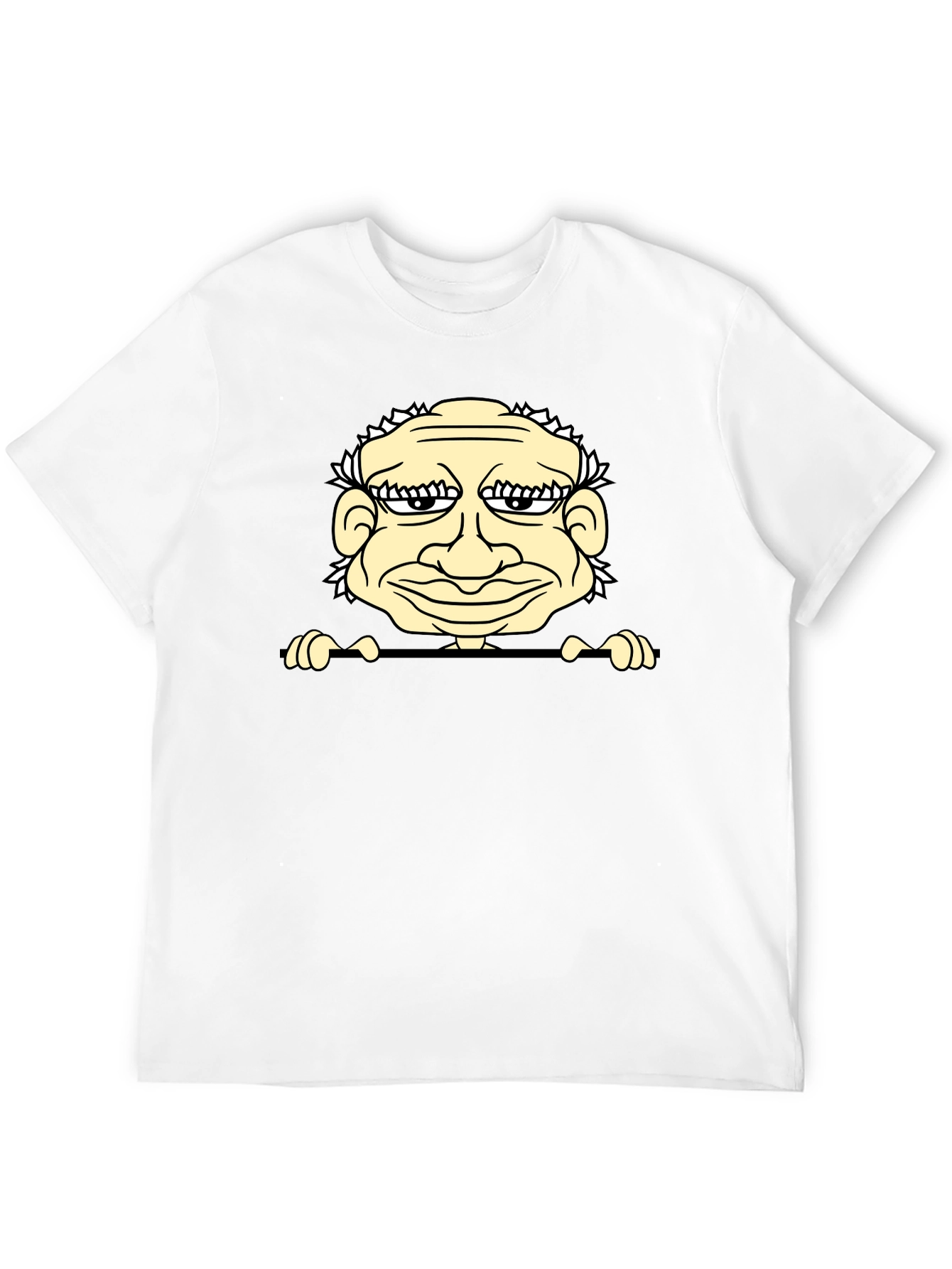 Funny Grandpa Cartoon Graphic Tee - Black