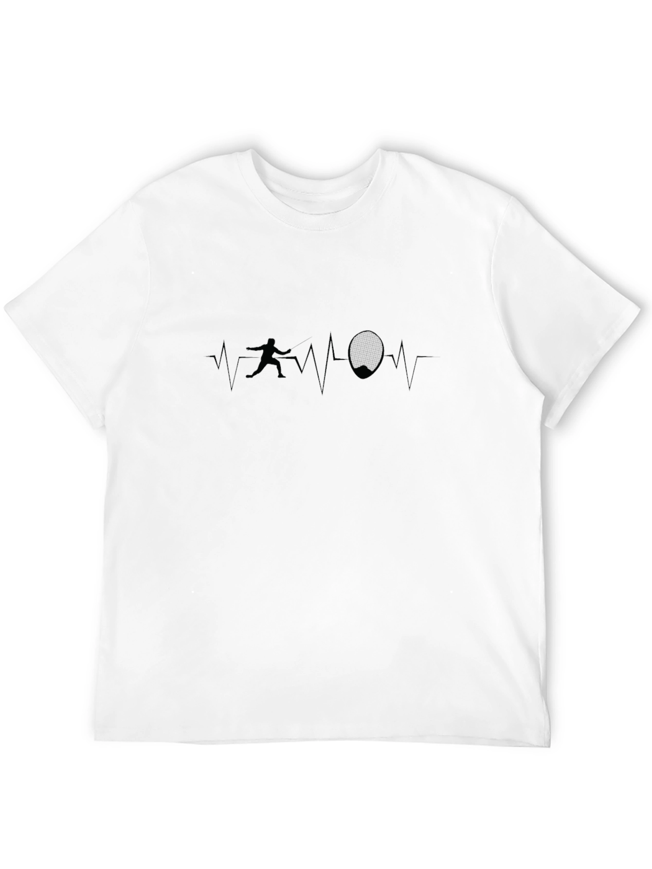 Fencing Heartbeat T-Shirt - Black