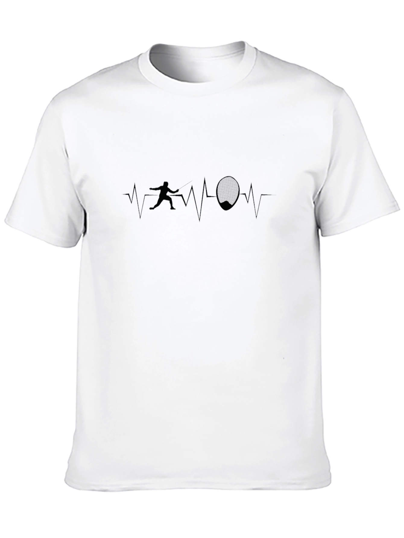 Fencing Heartbeat T-Shirt - Black