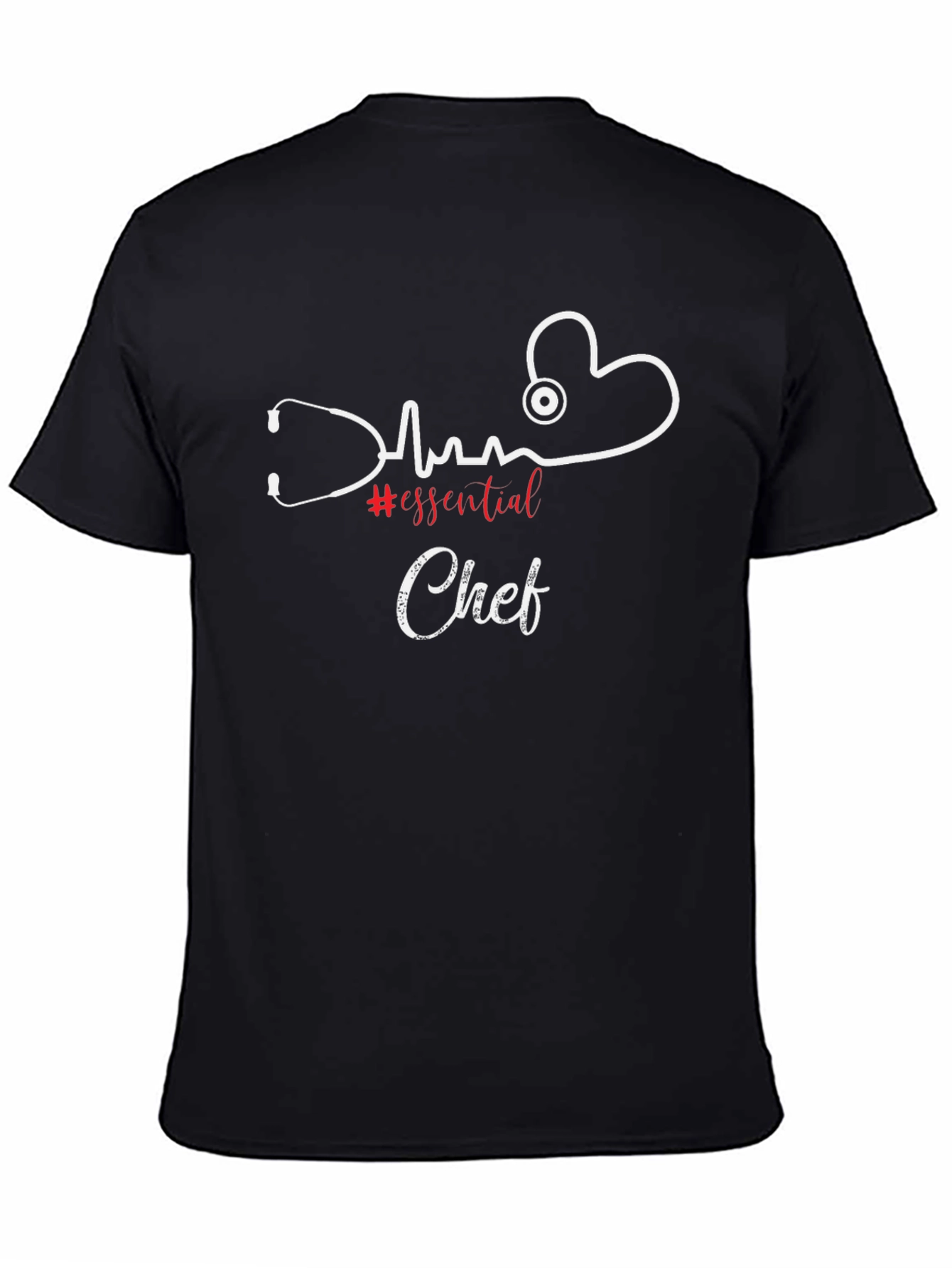 Essential Chef T-Shirt - Heartbeat Stethoscope Design