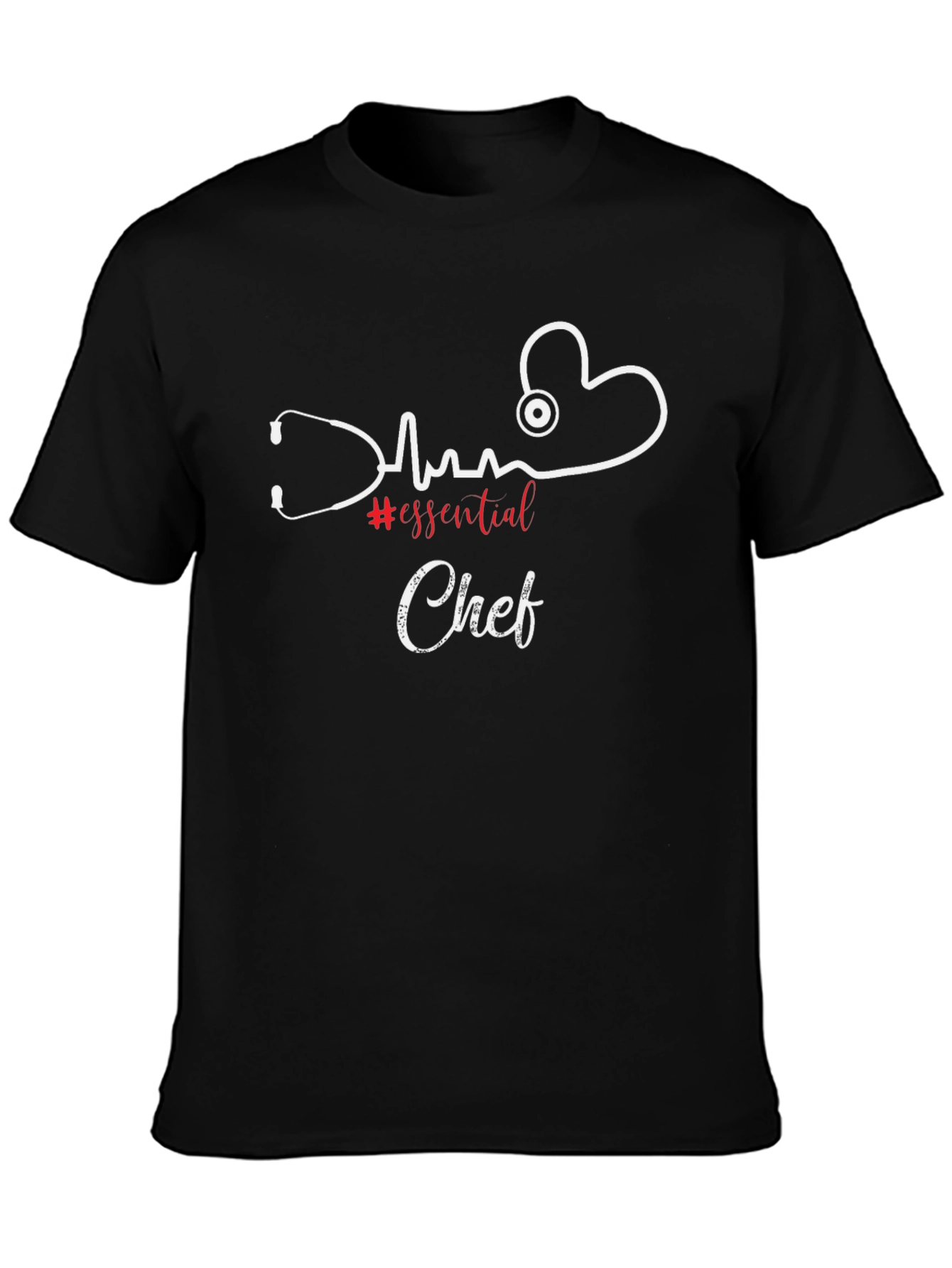 Essential Chef T-Shirt - Heartbeat Stethoscope Design
