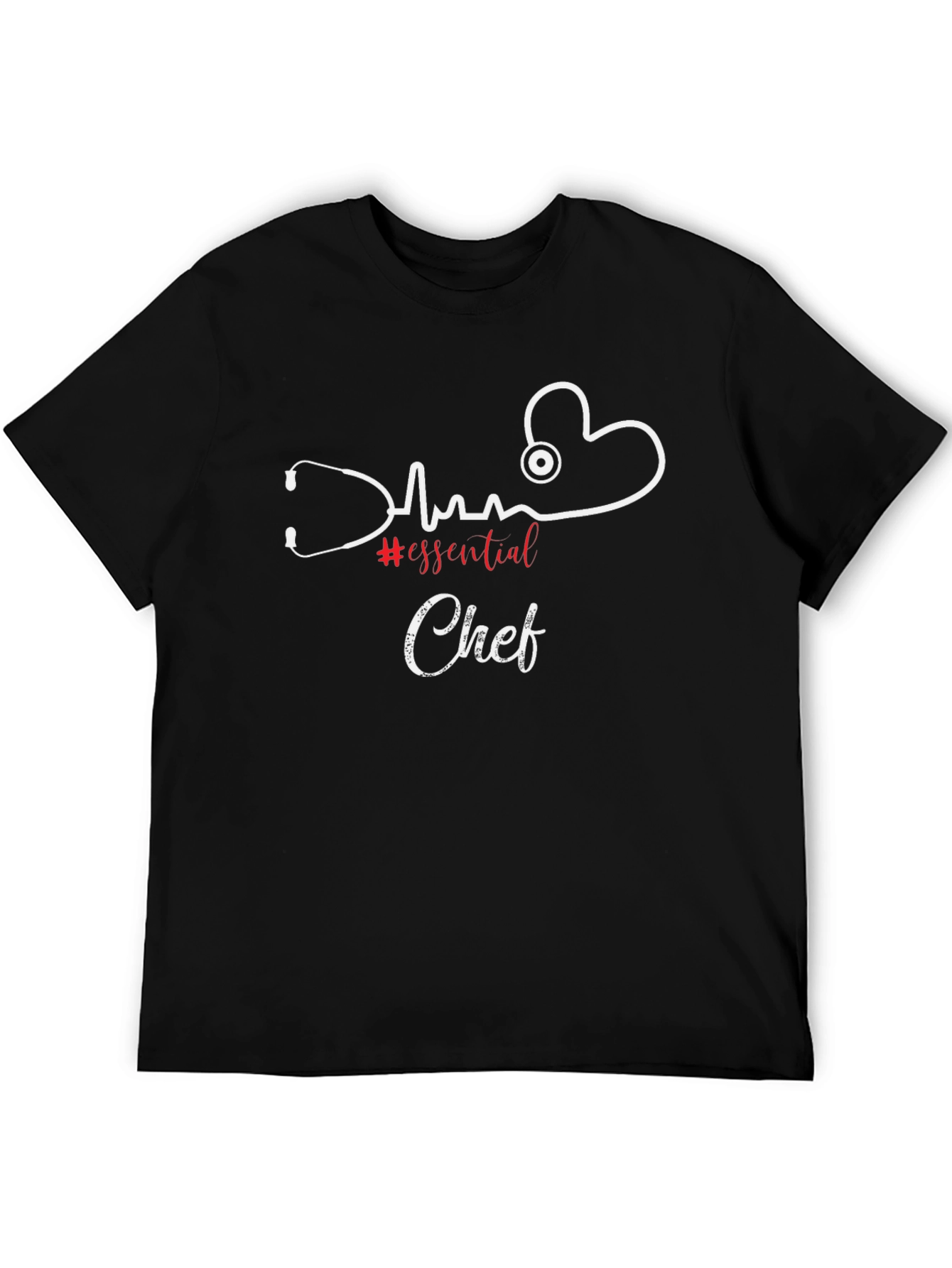 Essential Chef T-Shirt - Heartbeat Stethoscope Design