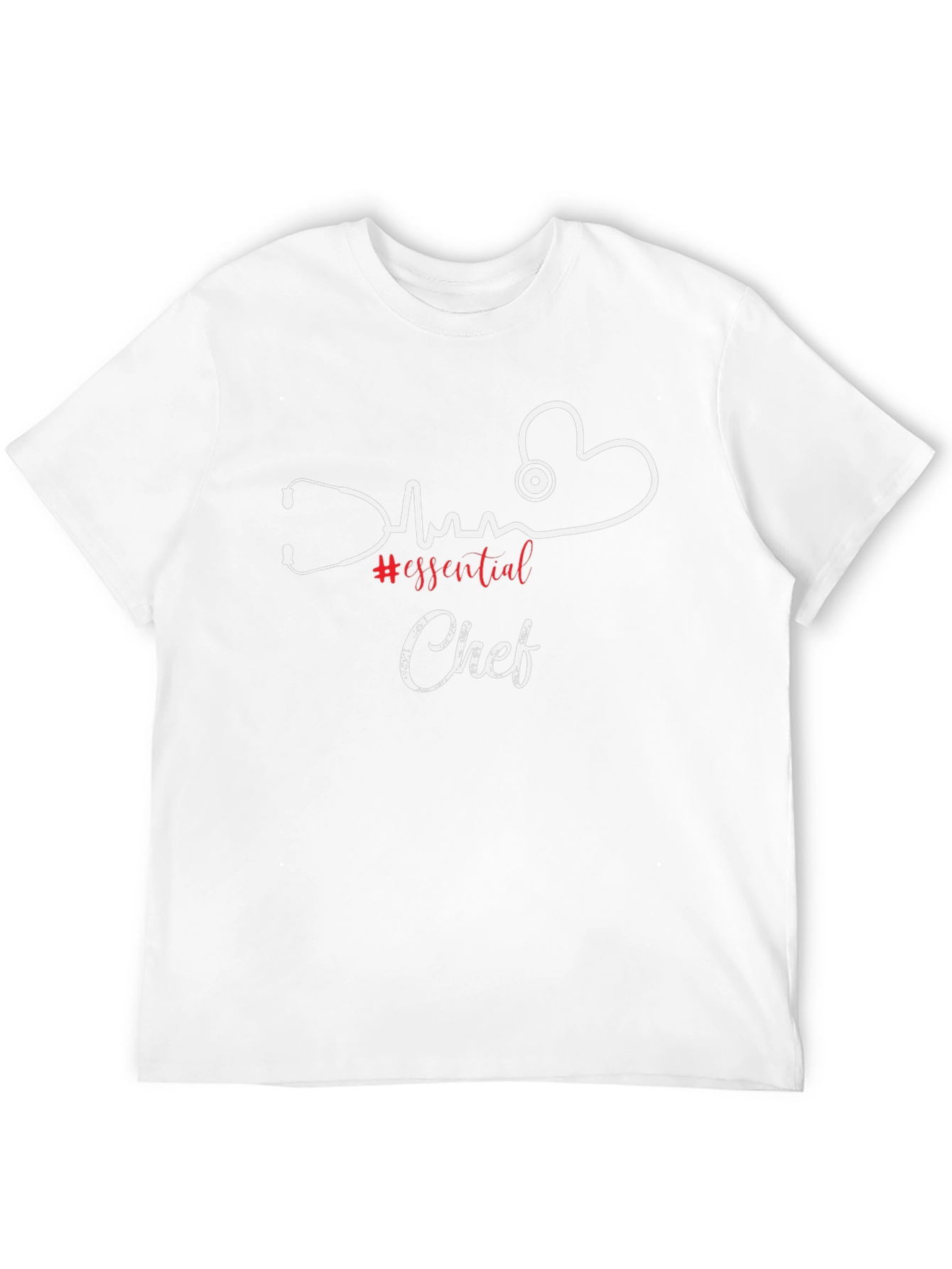 Essential Chef T-Shirt - Heartbeat Stethoscope Design