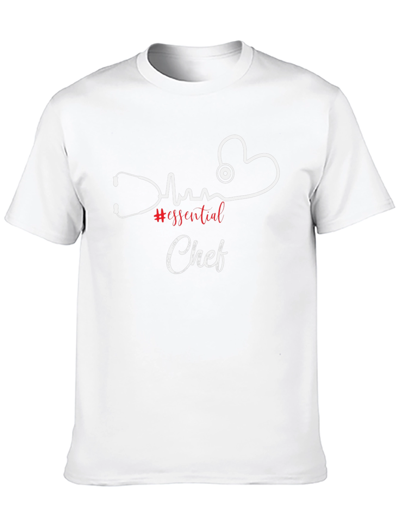 Essential Chef T-Shirt - Heartbeat Stethoscope Design