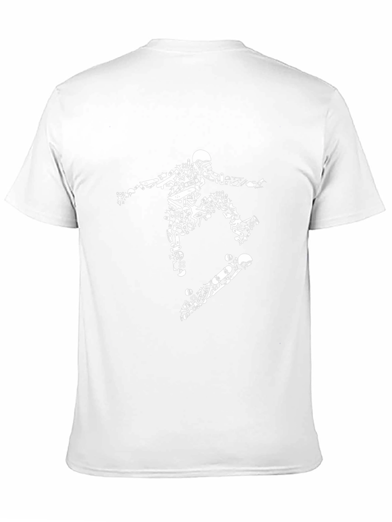 Skateboarding Graphic Tee - Black Cotton Blend