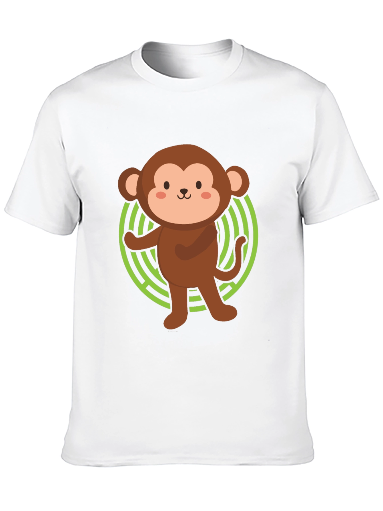 Cute Monkey Graphic Tee - Black Cotton Blend