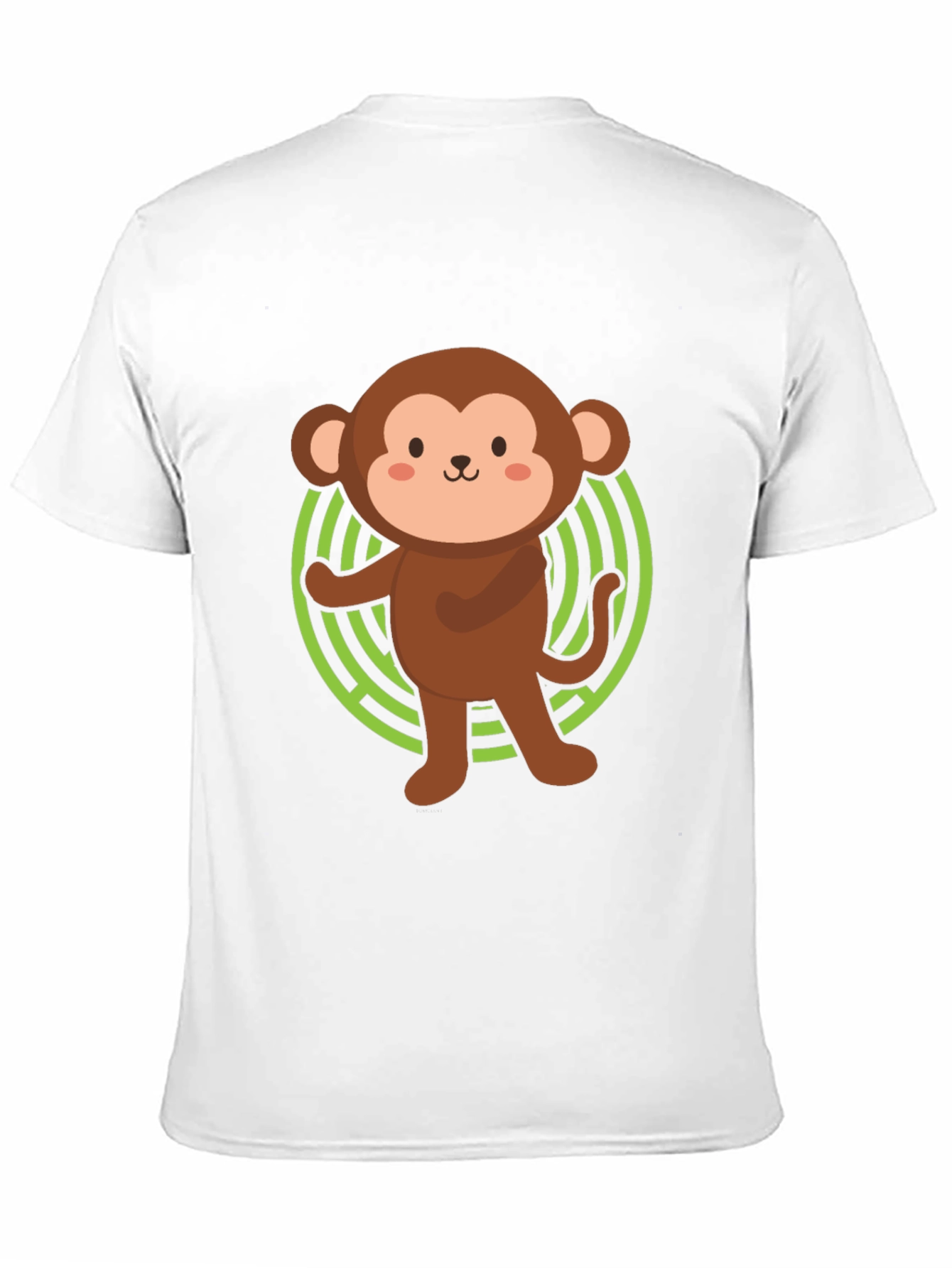 Cute Monkey Graphic Tee - Black Cotton Blend