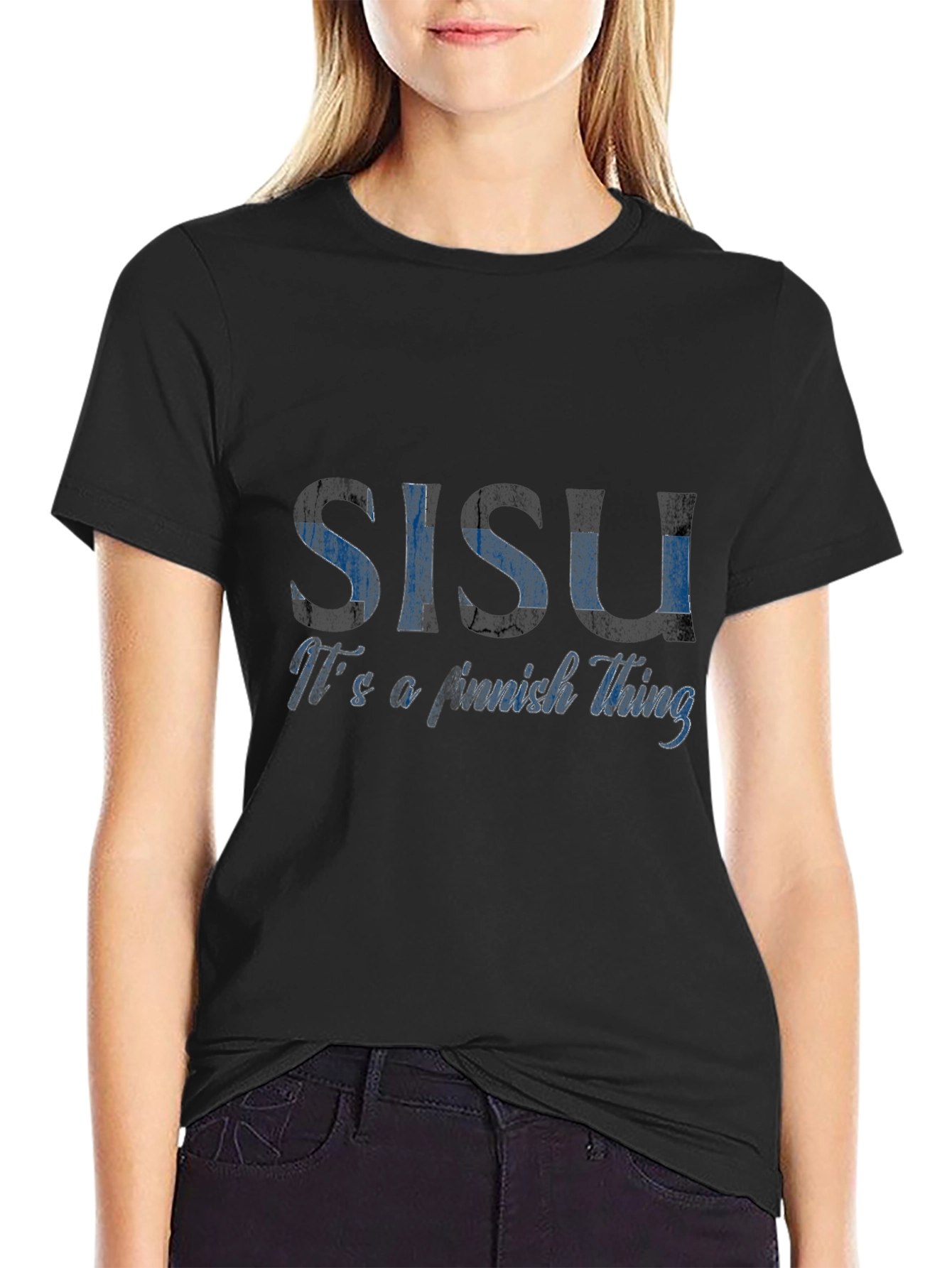 Sisu Finnish Thing Black Graphic T-Shirt
