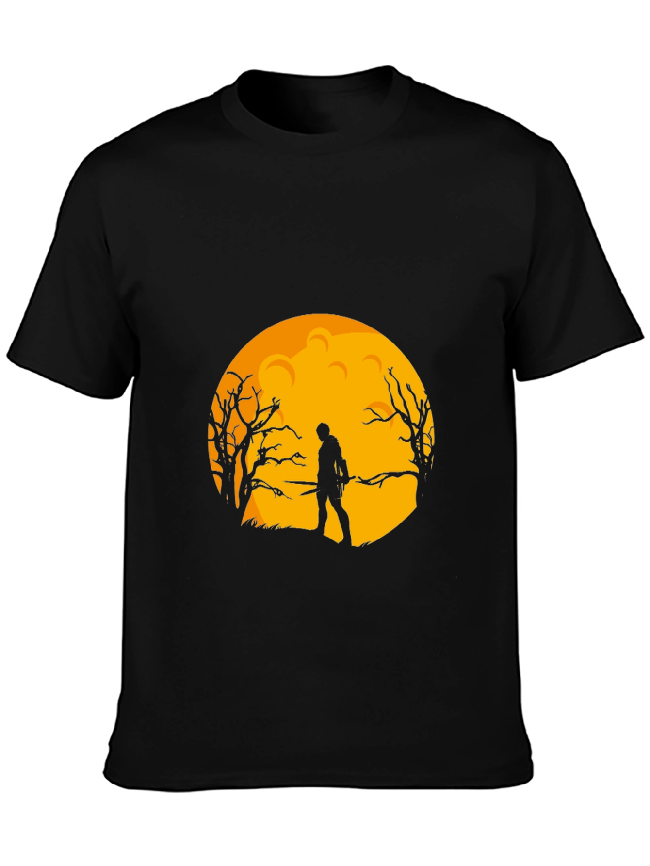 Moonlit Warrior Graphic Tee - Black
