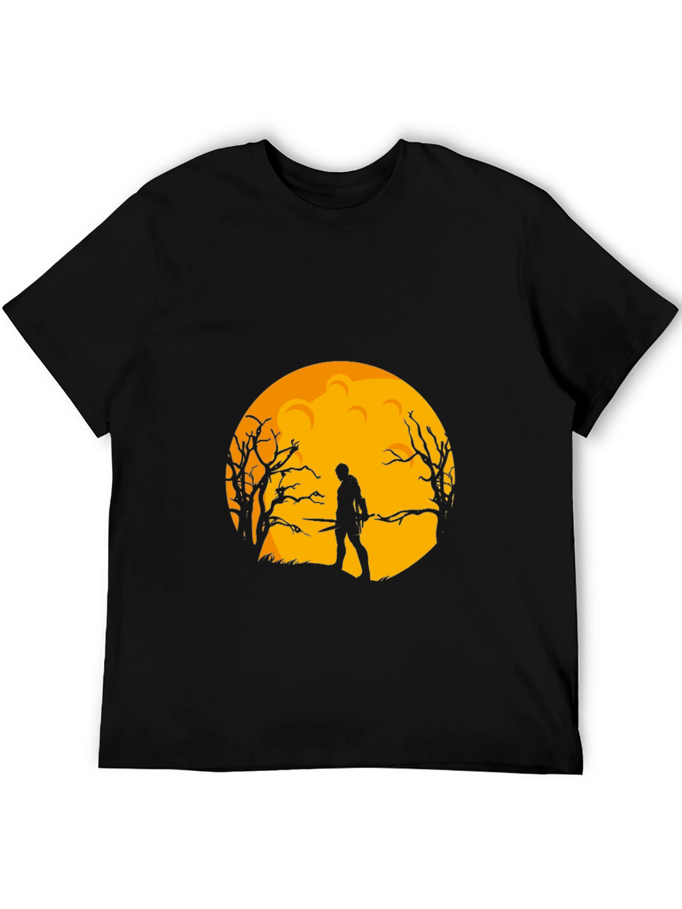 Moonlit Warrior Graphic Tee - Black