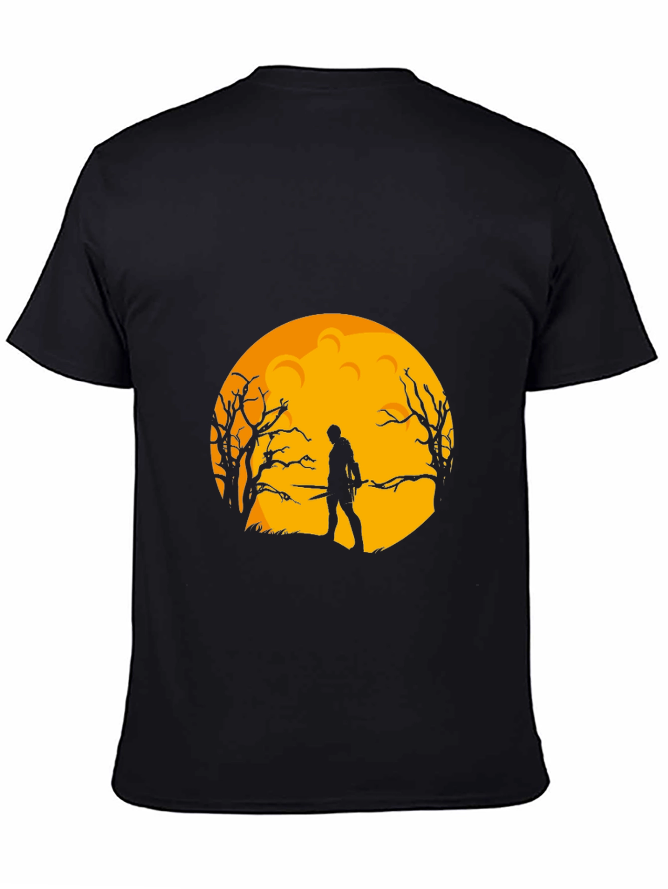 Moonlit Warrior Graphic Tee - Black