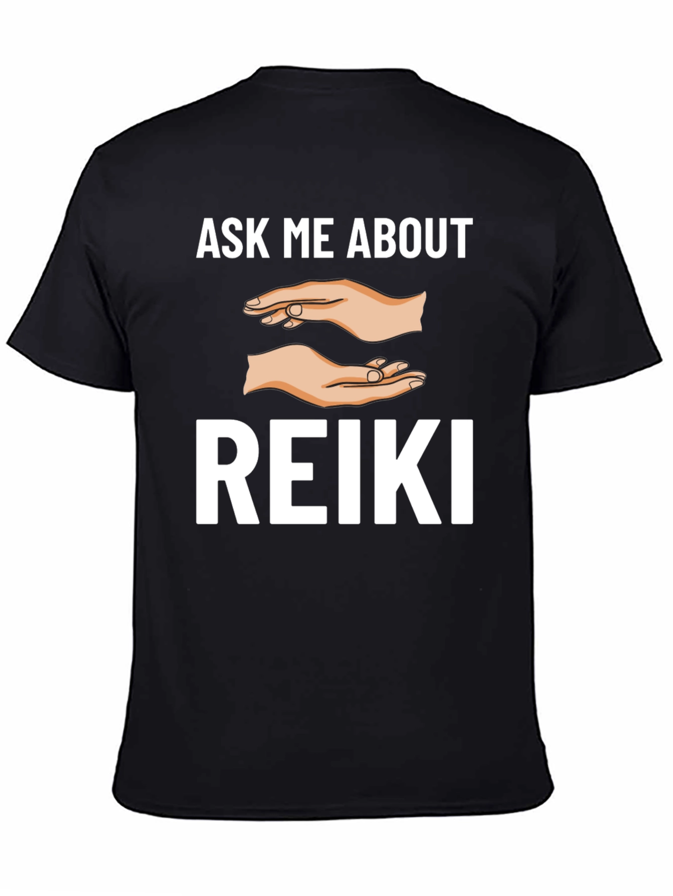 Ask Me About Reiki T-Shirt - Black Graphic Tee