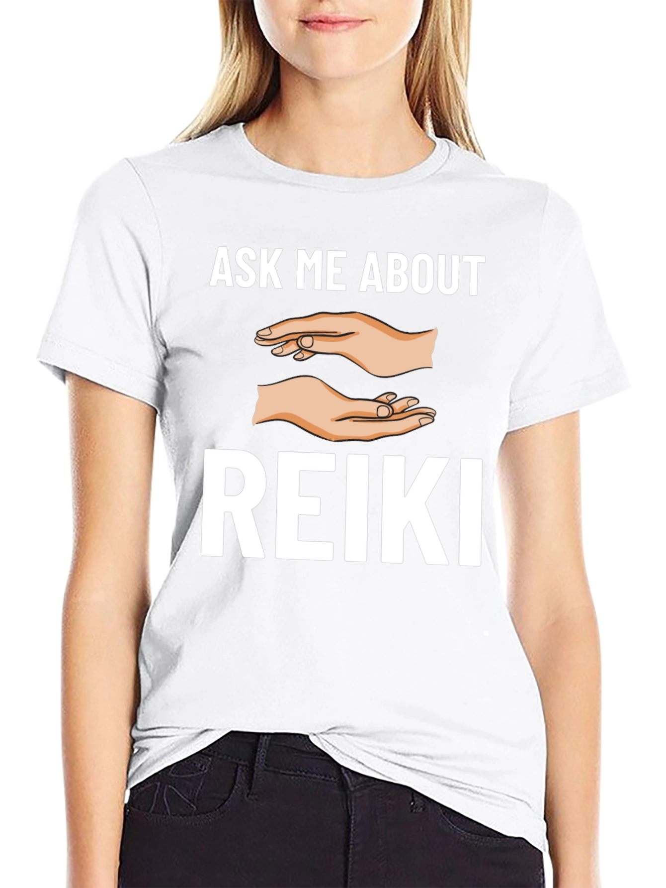 Ask Me About Reiki T-Shirt - Black Graphic Tee