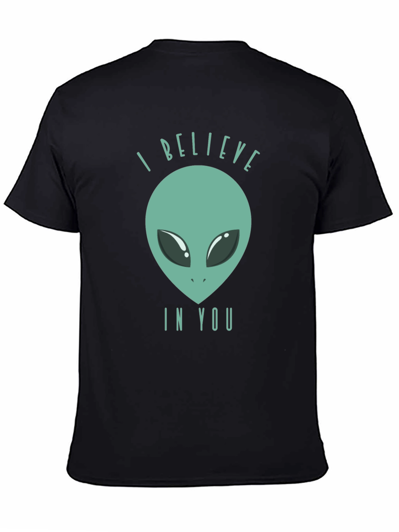 I Believe in You Alien Graphic T-Shirt - Black