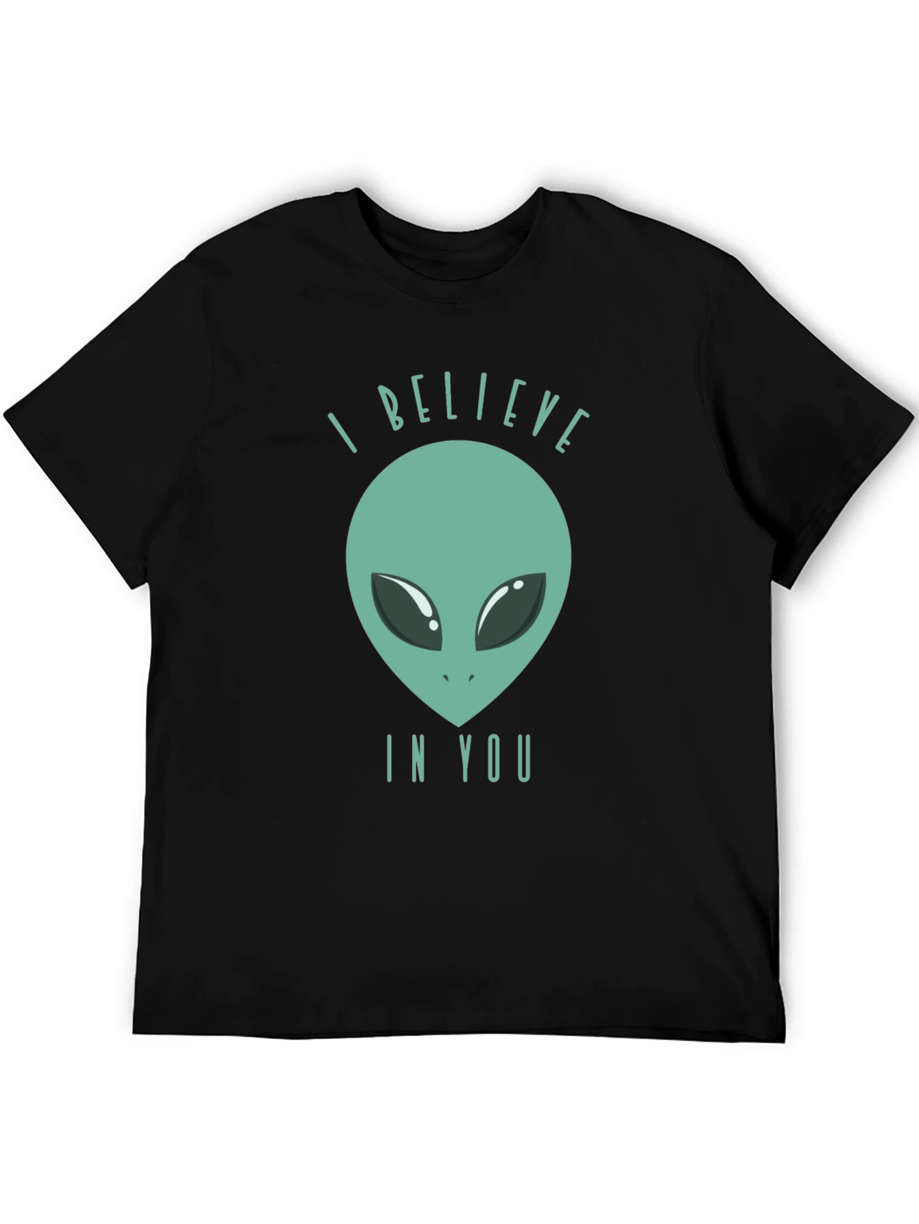 I Believe in You Alien Graphic T-Shirt - Black